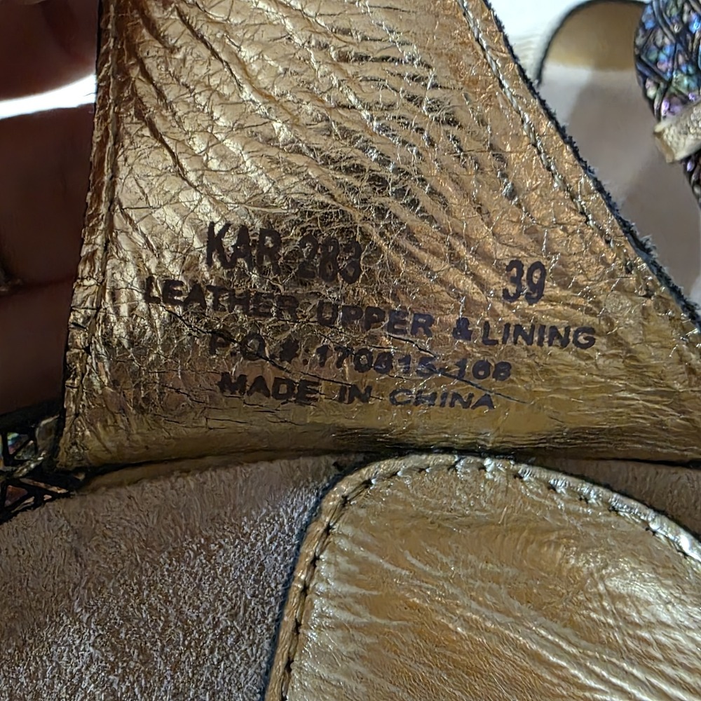 Alegria Women Sandal KAR 283 Glitz Gold Size 9 EUR 39 Shoes Sparkle Adjustable - Picture 13 of 15